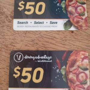 $50 dining advantage cards